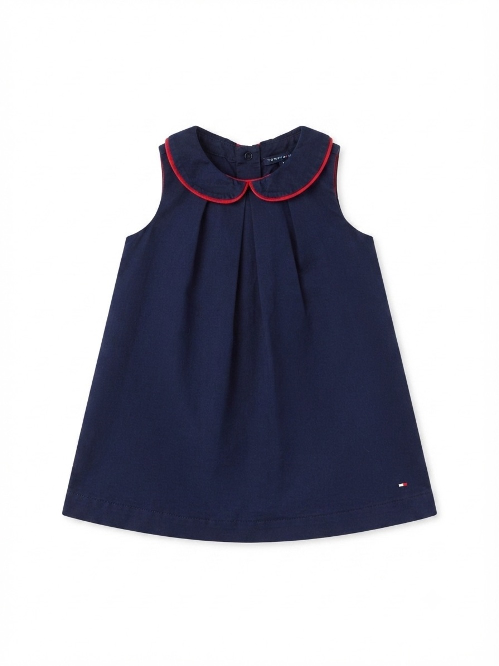 Tommy Hilfiger Navy Peter Pan Collar Dress with Red Trim 4T